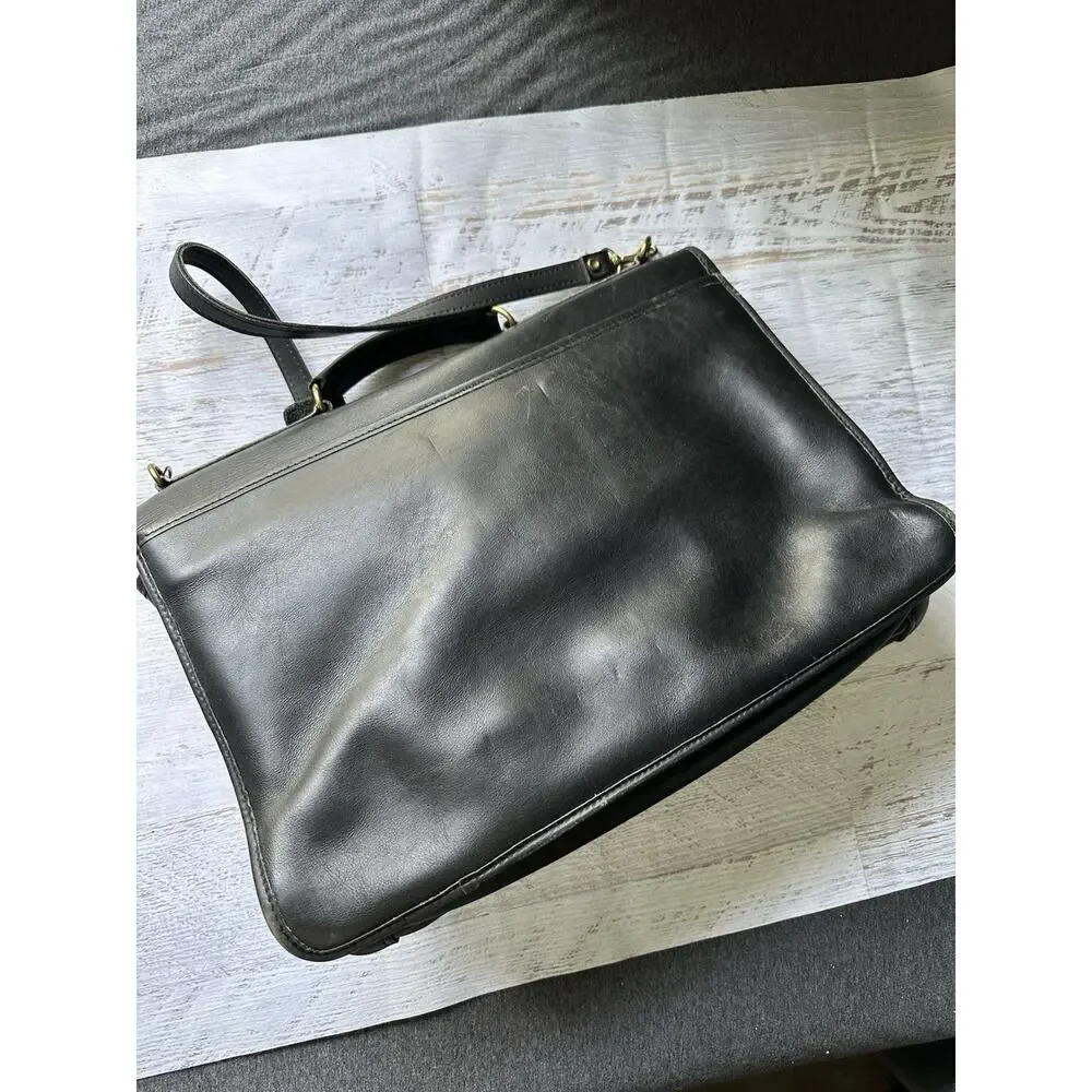 Jack Georges University Professional Leather Briefcase Messenger Bag USA VTG